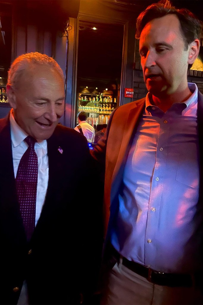 An Instagram post shows Senate Majority Leader Chuck Schumer partying with Robert Fluet.