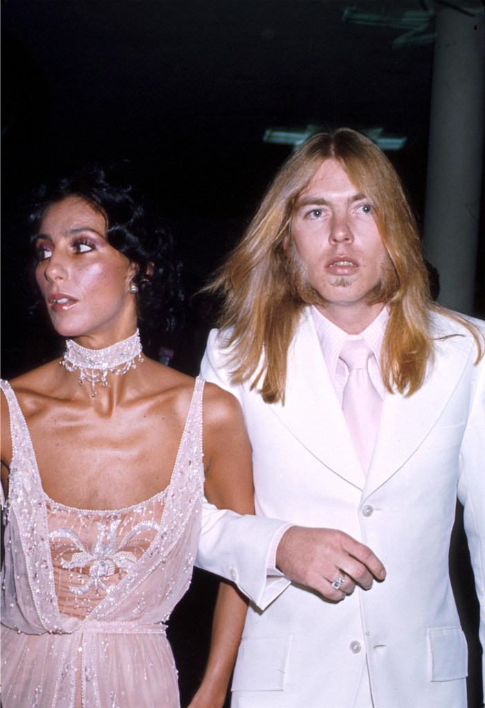 Celebrity couple Cher and her husband Gregg Allman attend an event in circa 1977. 