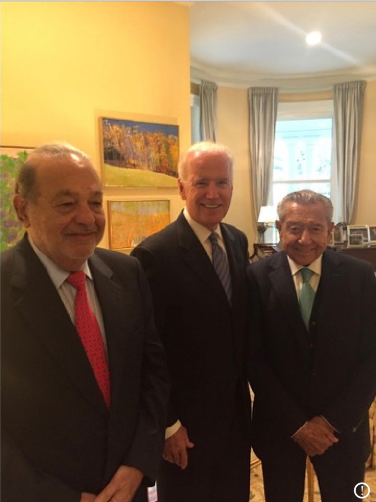 Carlos Slim, Joe Biden, Miguel Aleman Velasco