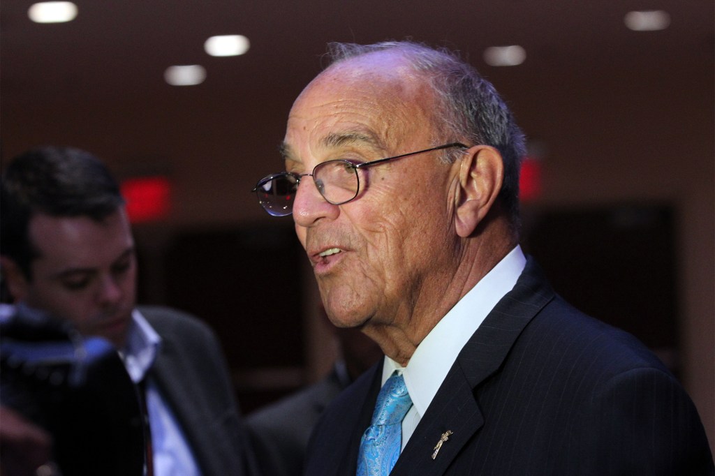 New York Conservative Party Chairman Mike Long speaks to the media during the New York State Conservative Party Presidential Convention Wednesday, Sept. 7, 2016.