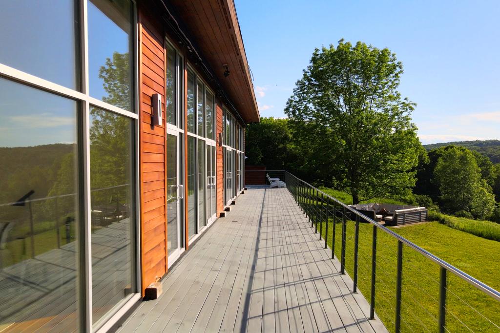 Exterior of the home's backyard.
