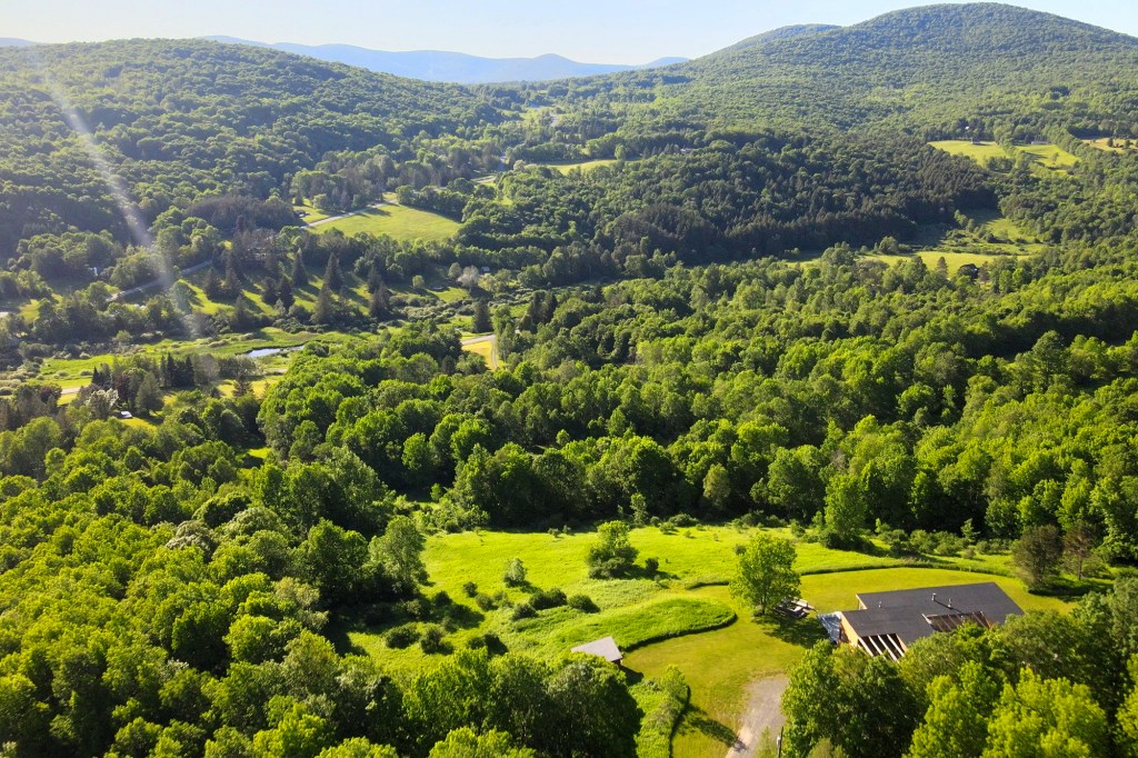 Aerial of the Roxbury home.