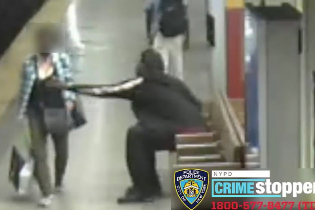 Footage shows a 40-year-old man sexually assaulting a 61-year-old woman at the Brooklyn Bridge City Hall subway station on July 22, 2022.