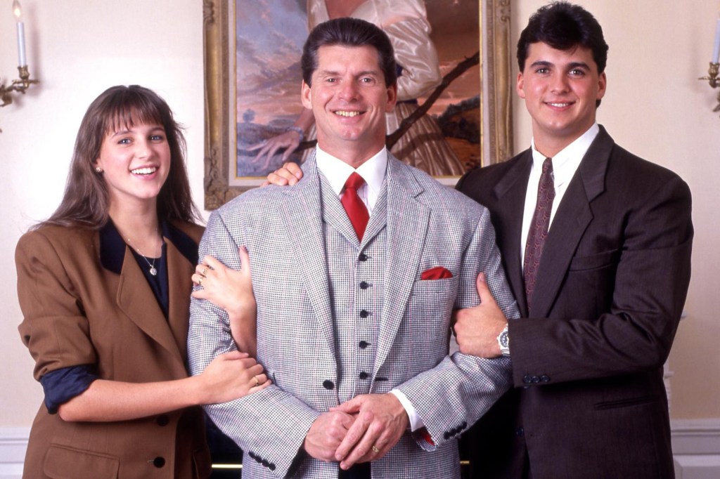 McMahon with daughter Stephanie and Shane McMahon.