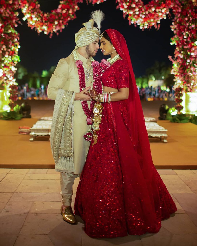 Priyanka Chopra and Nick Jonas at their Hindu wedding ceremony.