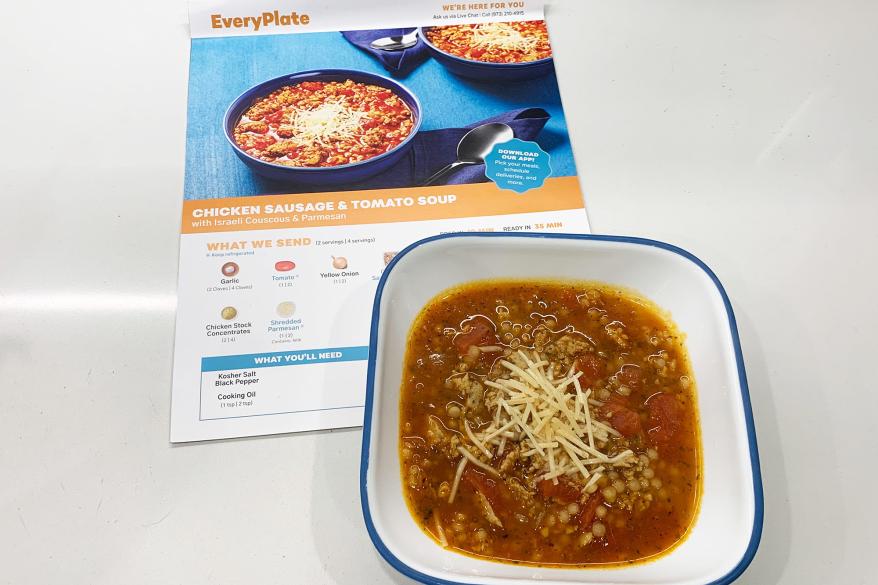 A bowl of soup next to an image of soup