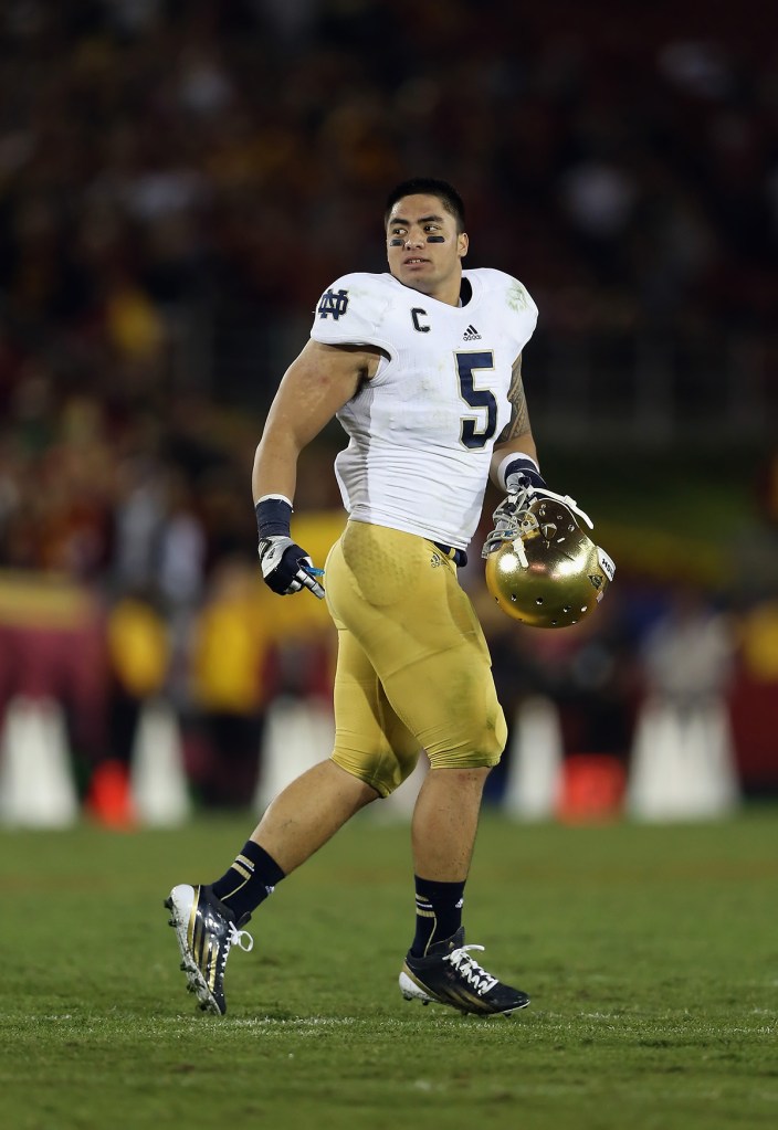 Manti Te'o with Notre Dame in 2012.