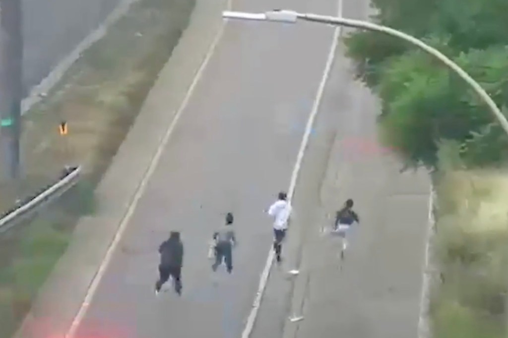 Video captured the teens running away from the stolen car.