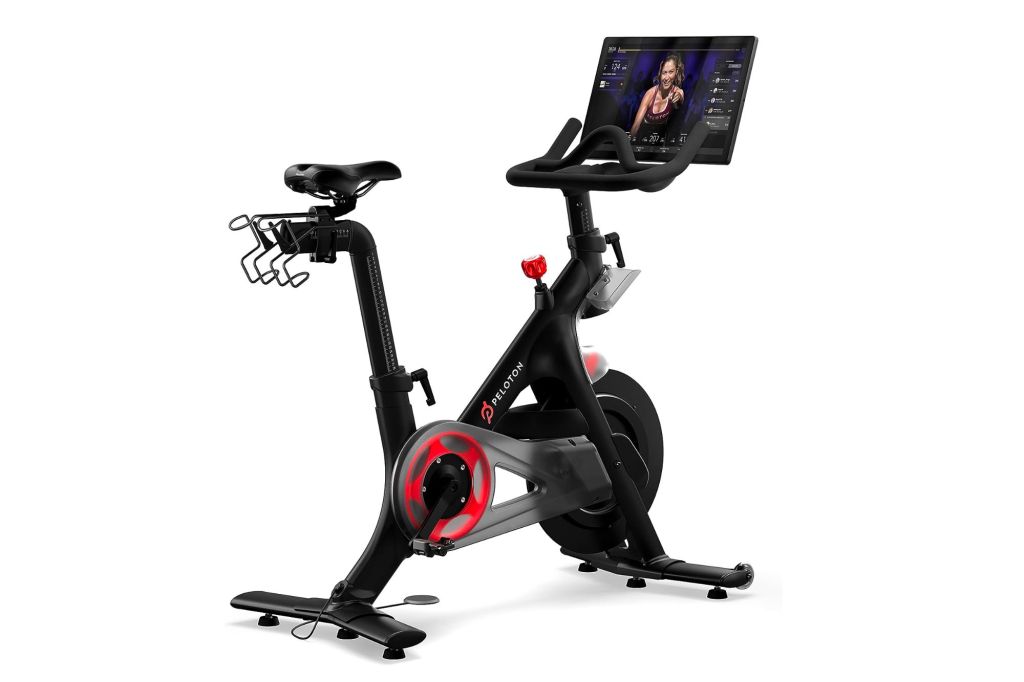 Peloton Exercise Bike with screen turned on.