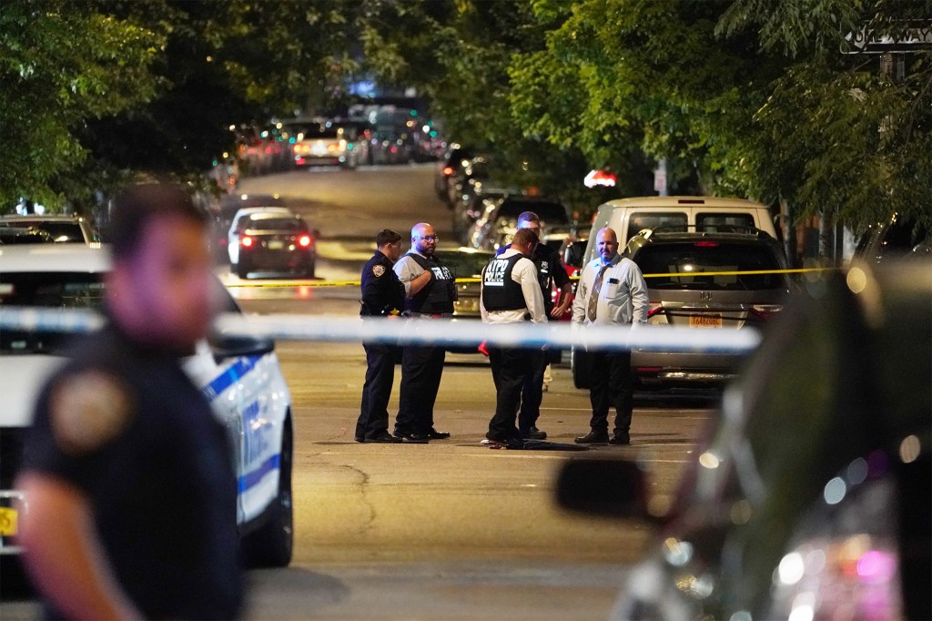 NYPD at the scene of a shooting in the Bronx on July 28, 2022. New York City saw a double-digit percentage bump in murders and shootings in July compared to the same month in 2021, according to new statistics.