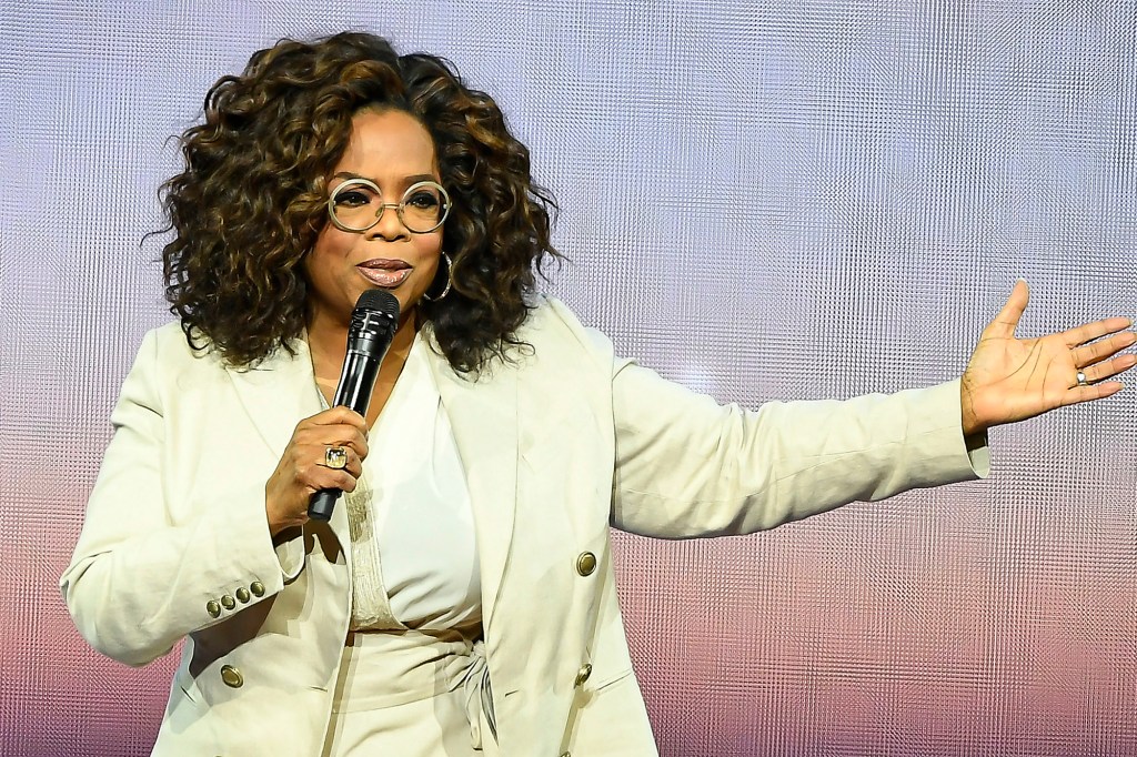 SAN FRANCISCO, CA - FEBRUARY 22:  Oprah Winfrey speaks during Oprah's 2020 Vision: Your Life in Focus Tour presented by WW (Weight Watchers Reimagined) at Chase Center on February 22, 2020 in San Francisco, California.  (Photo by Steve Jennings/Getty Images)