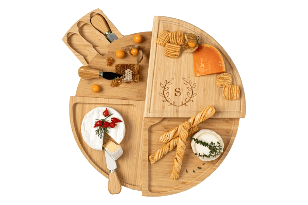 Personalized Compact Swivel Cheese Board