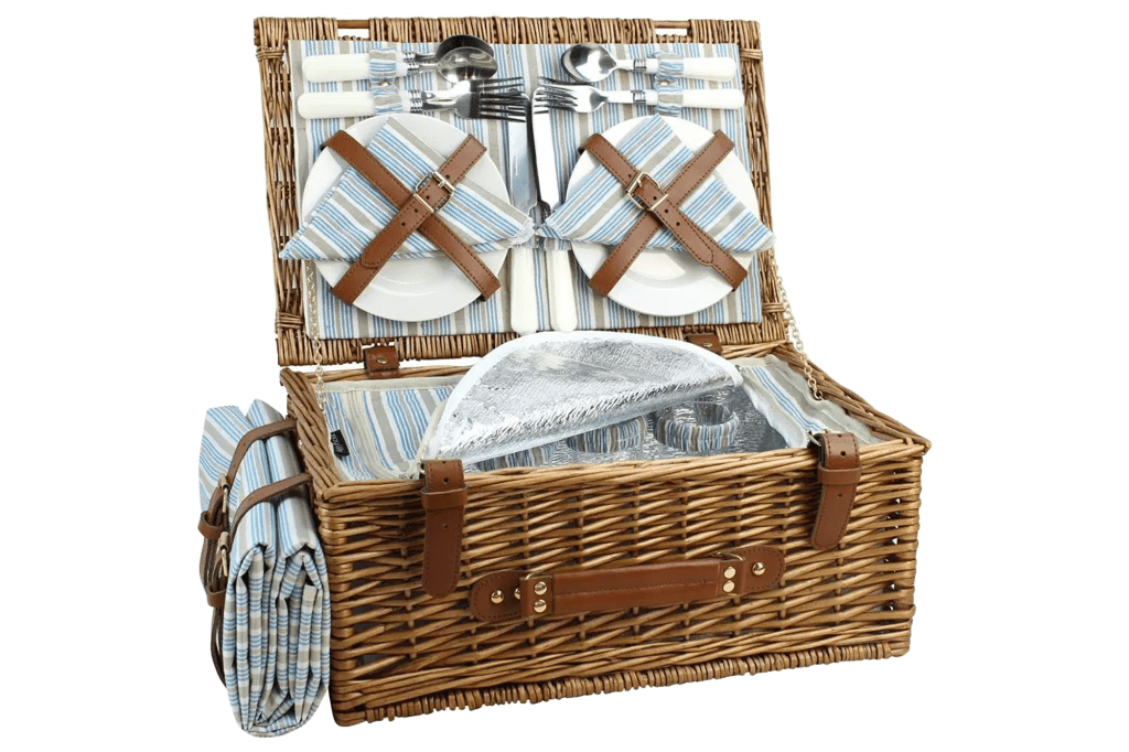 HappyPicnic Wicker Picnic Basket