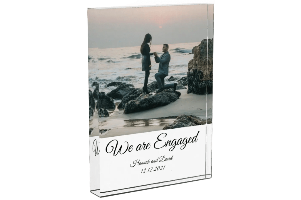 Engagement Couple's Photo & Name Photo Block