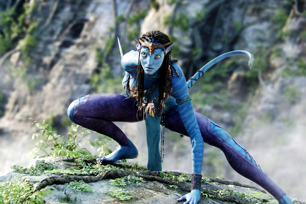 Character Neytiri, voiced by Zoe Saldana, is shown in a scene from 2009s "Avatar."