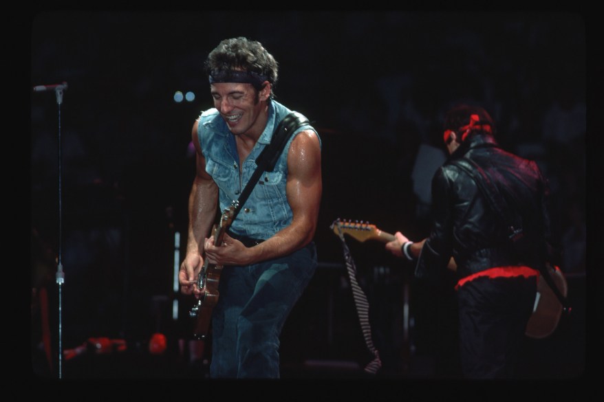 Bruce Springsteen on stage performing