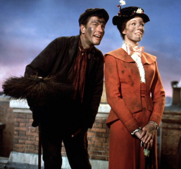 Julie Andrews and Dick Van Dyke in "Mary Poppins" (1964.)