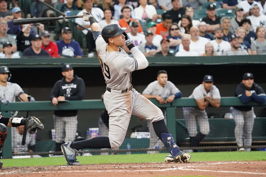 13 - Judge connects on a third inning solo home run against the Baltimore Orioles.