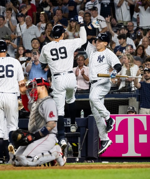 33 - Aaron Judge belted two homers against the Red Sox on July 16.