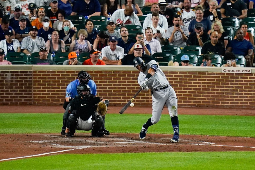 36 - Aaron Judge homered off Baltimore Orioles starter Tyler Wells twice at Camden Yards.