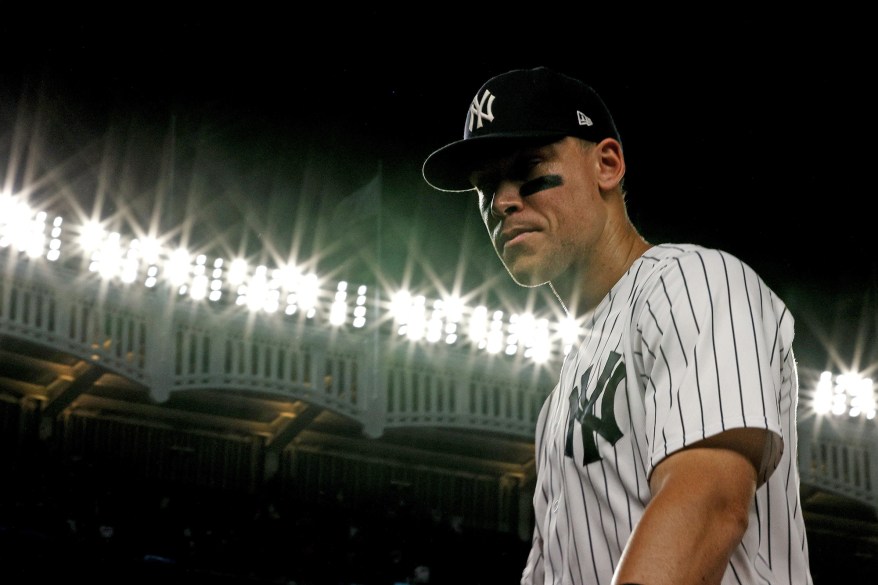 47 - Judge walks to the dugout after the ninth inning after the team defeated the New York Mets 4-2.