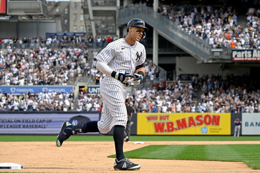 54 - Judge rounds the bases on his two-run home run against the Minnesota Twins Sept. 5.