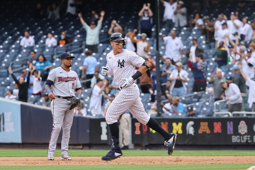 55 - Aaron Judge hits a solo home run during the 4th inning, Sept. 7.