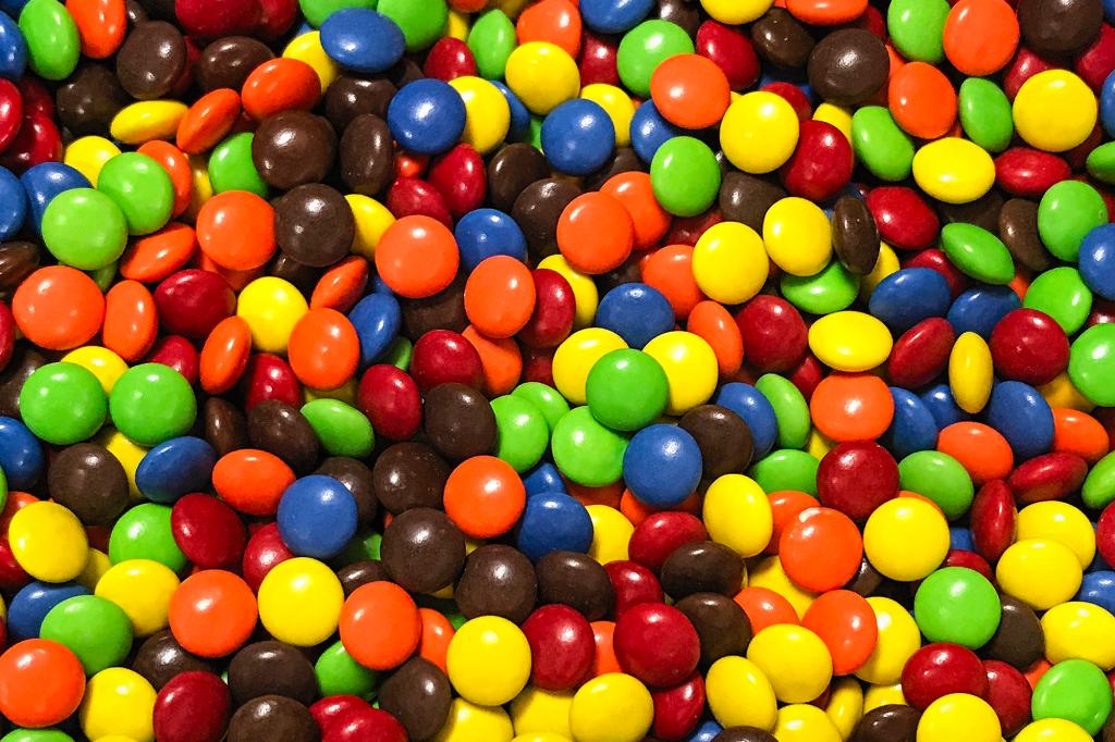 Colorful assortment of M&Ms.