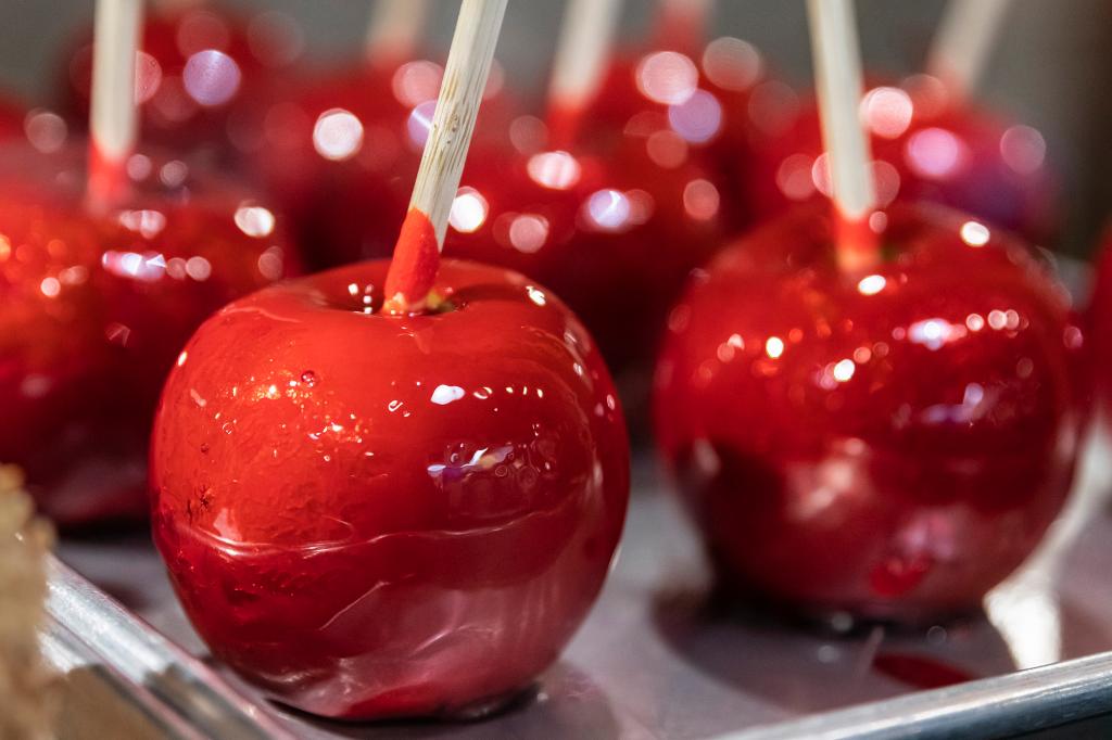 Red candy apples.