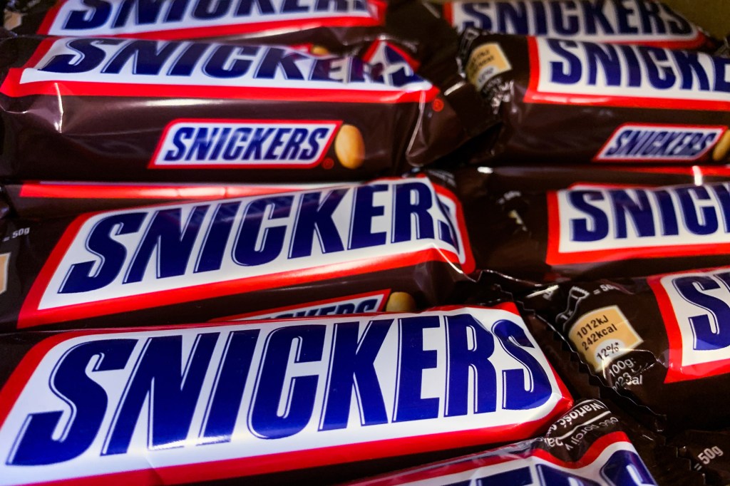 Snickers candy bars.