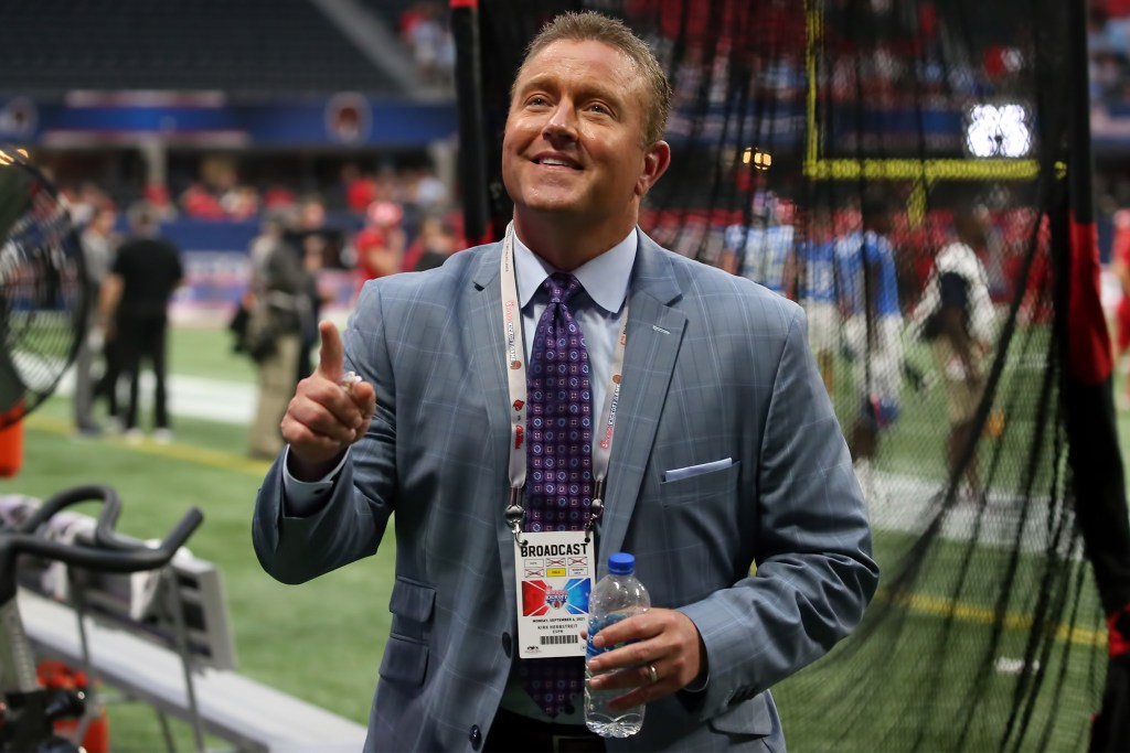 Kirk Herbstreit on the sidelines in Sept. 2021.