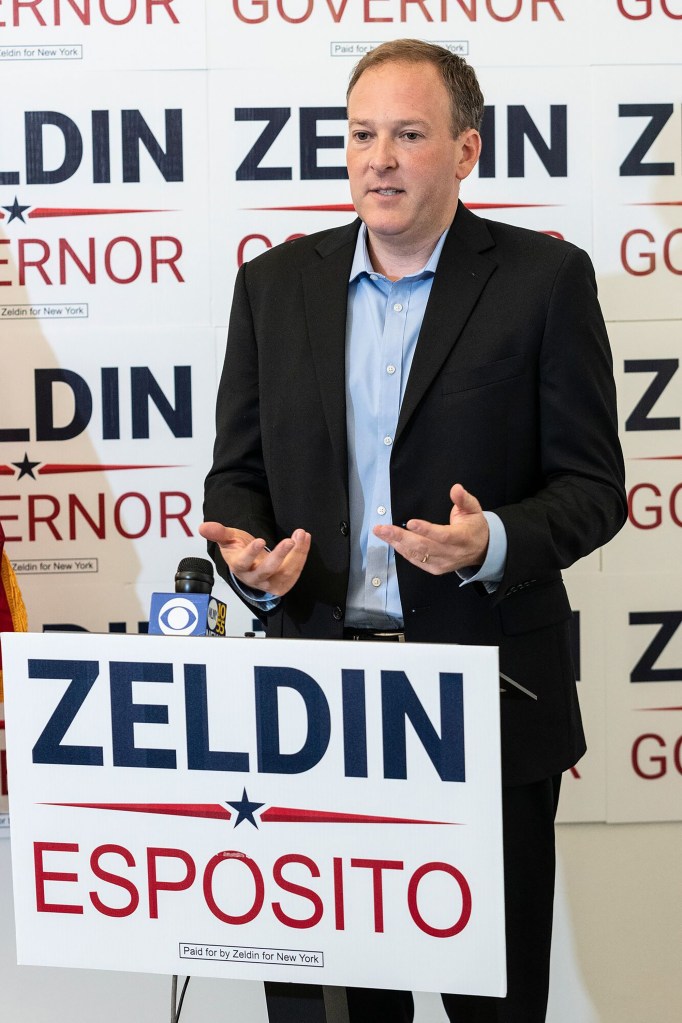 Republican and Conservative Parties nominee for Governor Lee Zeldin press conference on issue of debate.