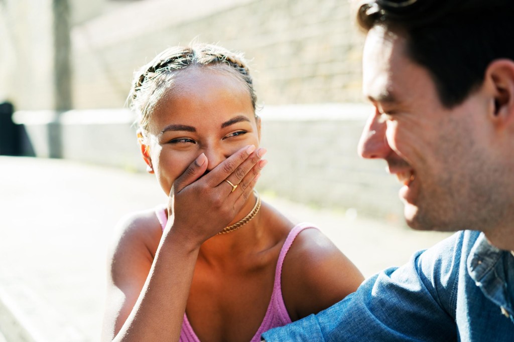 couple laughing