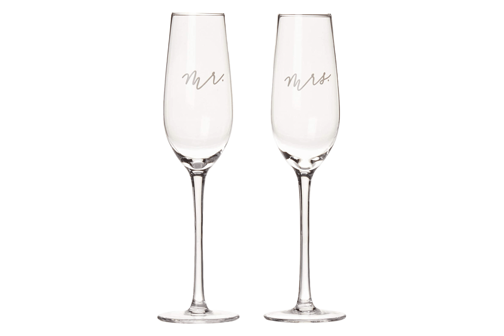 Pearhead Mr. & Mrs. Champagne Flute Set