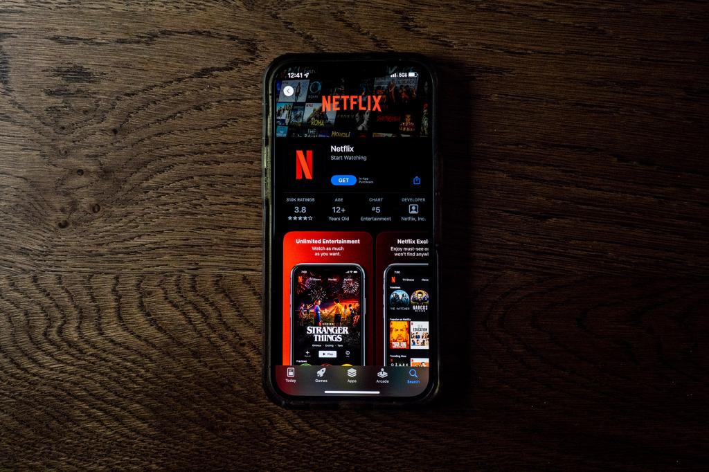 In this photo illustration, the Netflix app is shown on a mobile phone on April 19, 2022 in Houston, Texas.