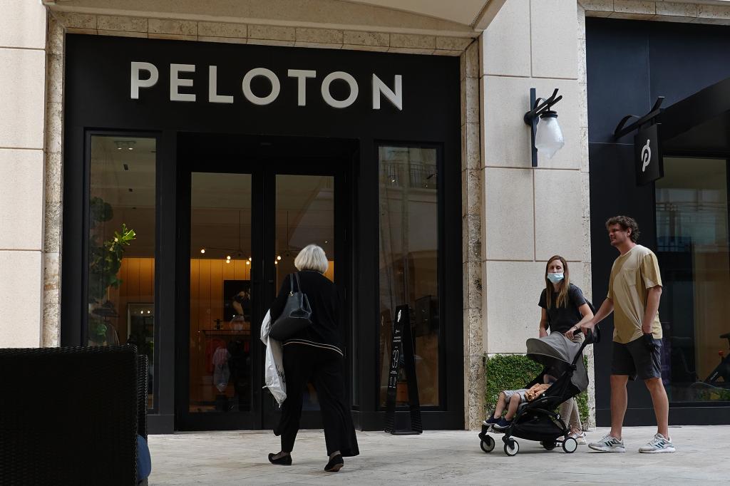 A Peloton store front.