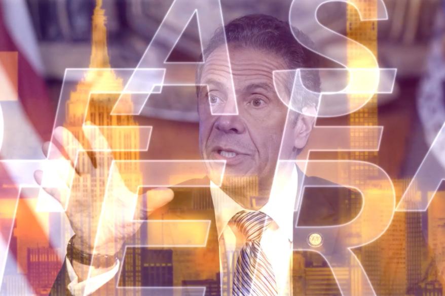 A screenshot from a promo video for Andrew Cuomo's podcast.