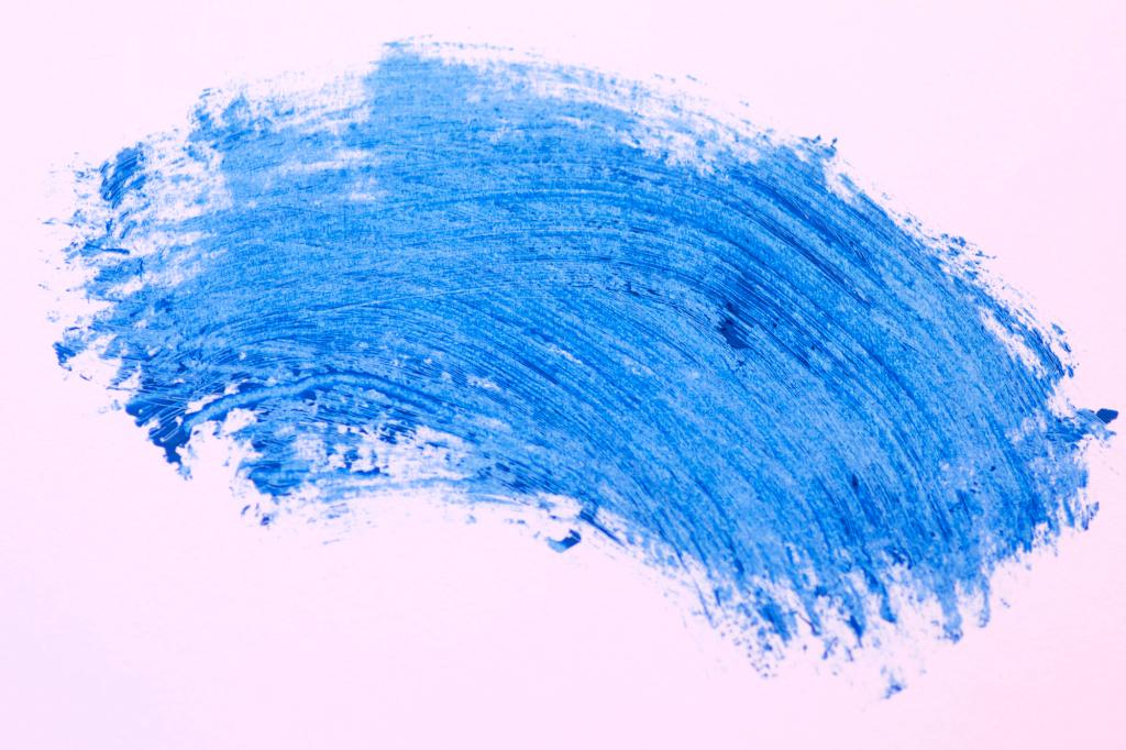 Smear Of Blue Mascara on white background,