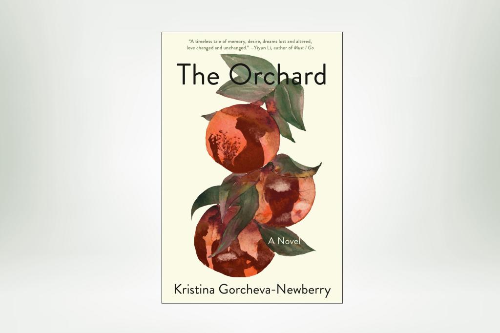 Close up of “The Orchard: A Novel” by Kristina Gorcheva-Newberry.