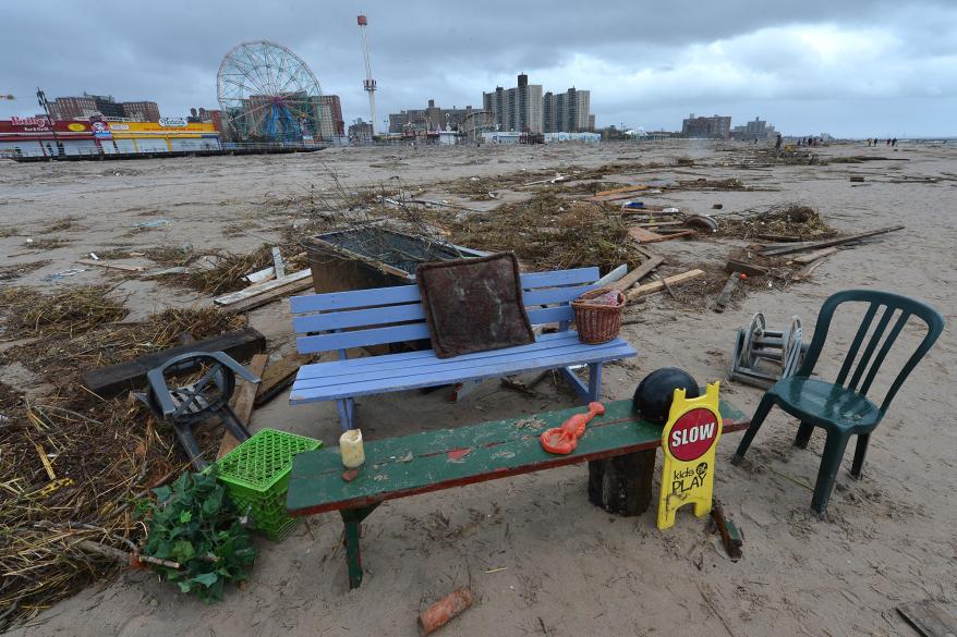 Devastation on Coney Island in the days after the hurricane.