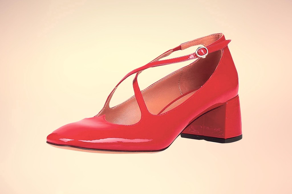 “These red shoes are modern but with a sensation of retro. I’ll never get tired of this brand; every time I wear them, I feel unique and free.” A.Bocca “Two for Love” pumps, $389 at Yoox.com