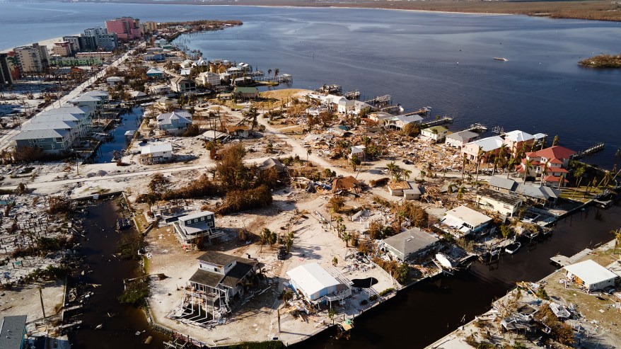 View of damaged buildings in the aftermath of Hurricane Ian in Fort Myers Beach, Florida, on Oct. 6.