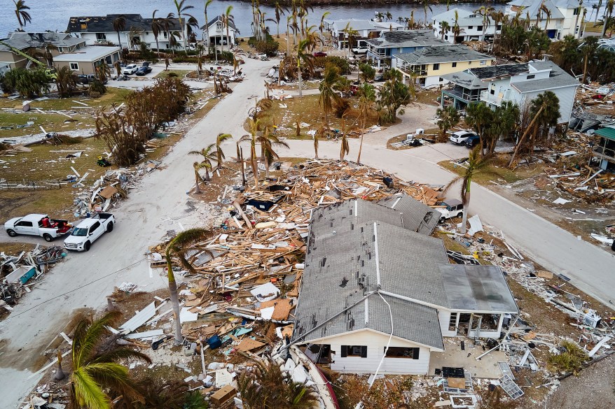 View of destroyed buildings in the aftermath of Hurricane Ian on Thursday, October 6, 2022 in San Carlos Island, Florida.