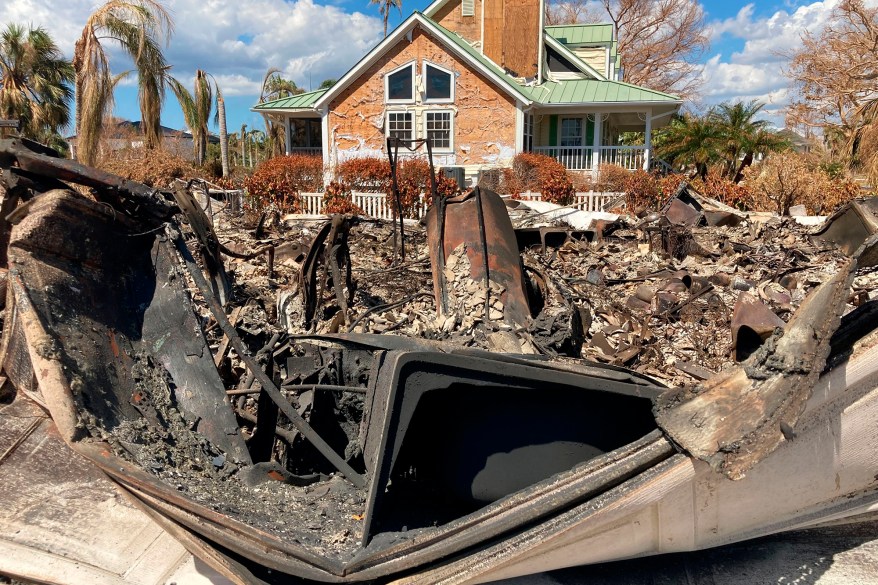 Residents of Florida's Gulf Coast barrier islands are returning to assess the damage from Hurricane Ian, Thursday, Oct. 6, 2022, in Sanibel Island, Florida.