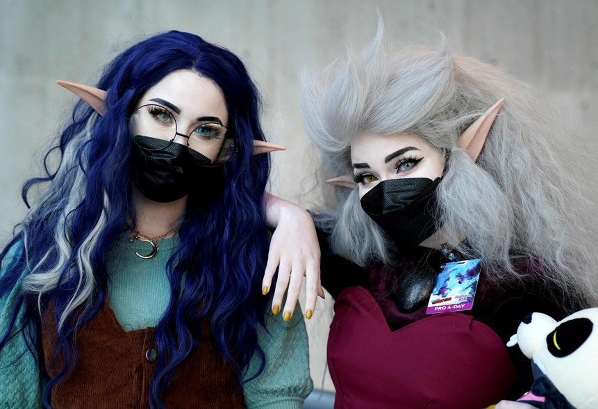 Cosplayers arrive for the first day of the New York Comic Con