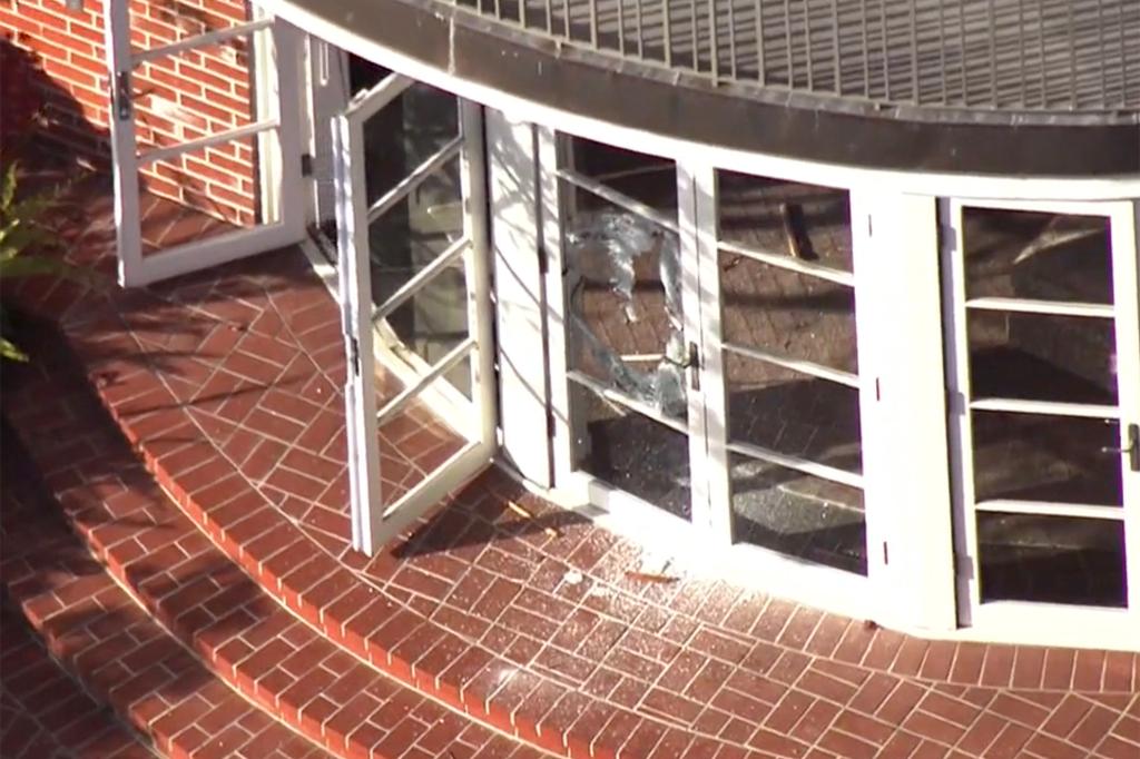 Broken glass at Nancy Pelosi's home.