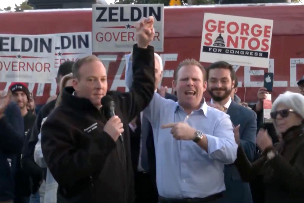 Lee Zeldin and others at rally