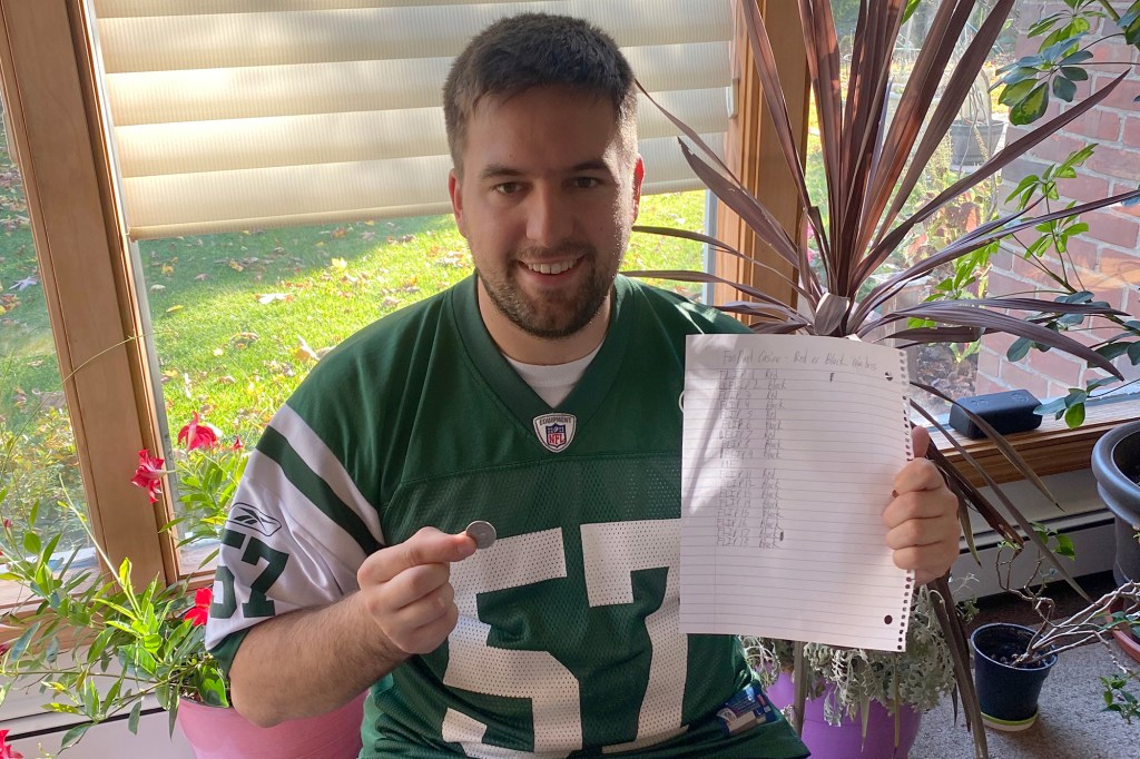 Jets diehard Alex Noon has accurately predicted each game the team has had this season with the flip of a coin.