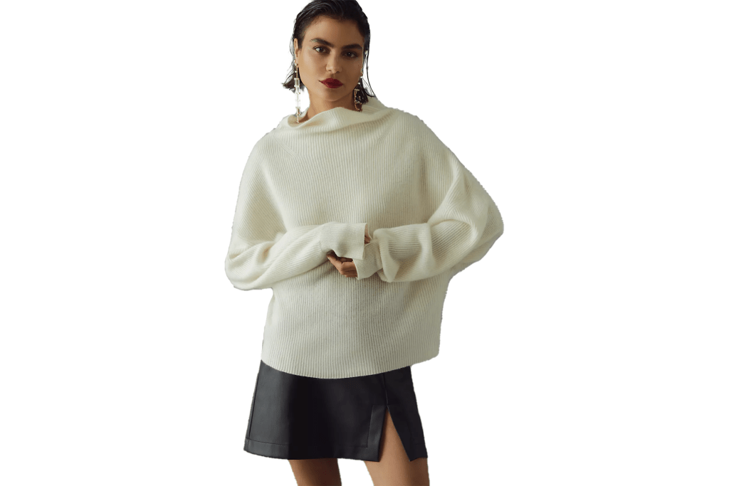 Pilcro Ribbed Cashmere Sweater