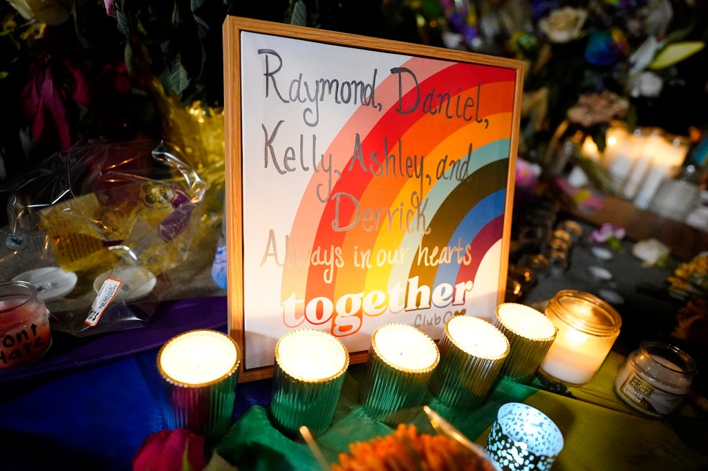 A memorial near the scene of the shooting in Colorado Springs.